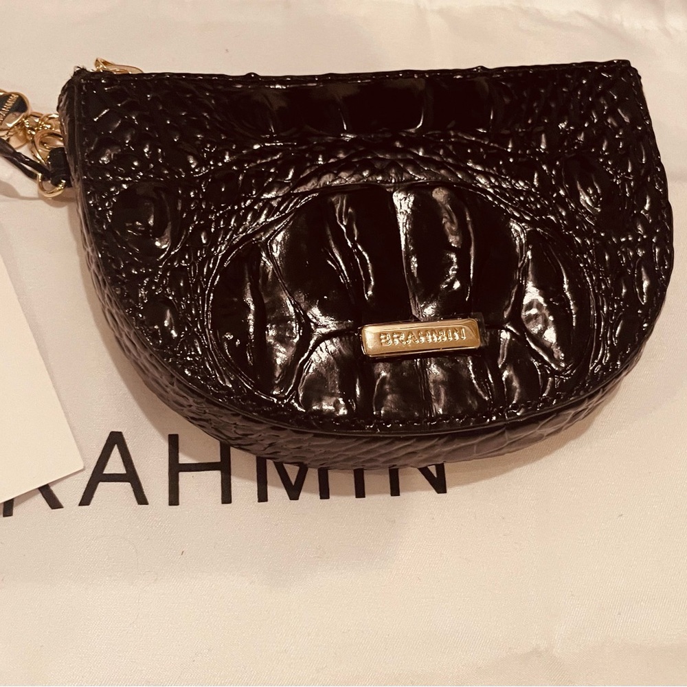 Brahmin Black Croc-Embossed Women's Bag